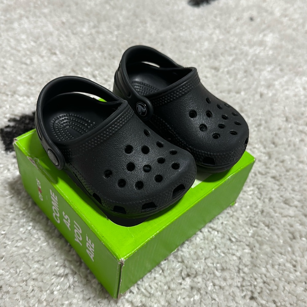 Baby black crocs
